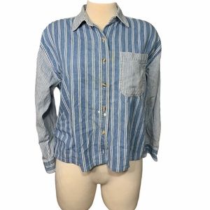 Vintage Details striped button down blouse